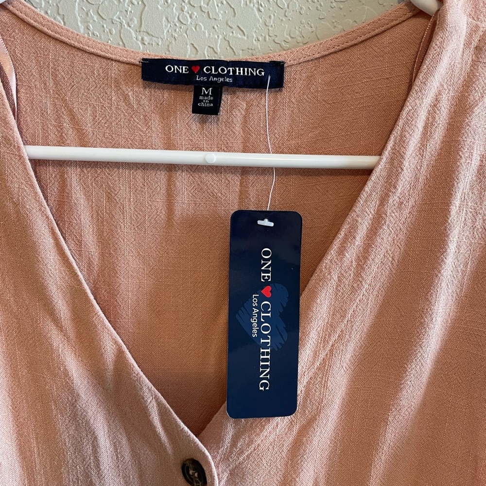 One Clothing Pink Button Up Dress - Picture 3 of 3
